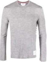 THOM BROWNE SS23 Light Grey Solid Knit Crewneck Sweater MJS218A-J0084-055 THOM BROWNE SS23 Light Grey Solid Knit Crewneck Sweater MJS218A-J0084-055