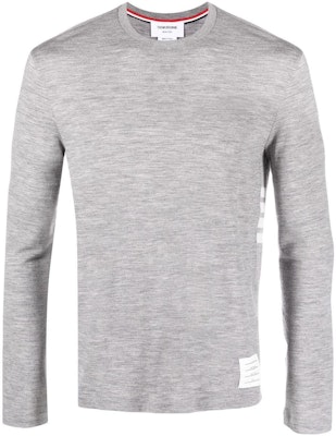 トム ブラウン SS23 ライトグレー ソリッド ニット クルーネック セーター MJS218A-J0084-055 Buy トム ブラウン SS23 ライトグレー ソリッド ニット クルーネック セーター MJS218A-J0084-055