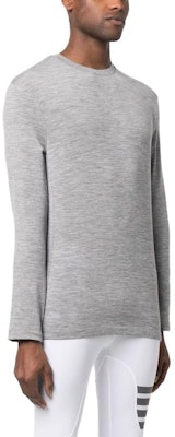 トム ブラウン SS23 ライトグレー ソリッド ニット クルーネック セーター MJS218A-J0084-055 Purchase トム ブラウン SS23 ライトグレー ソリッド ニット クルーネック セーター MJS218A-J0084-055