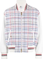 THOM BROWNE SS23 Multicolor Plaid Knit Zip Jacket MJO198X-F0259-996 THOM BROWNE SS23 Multicolor Plaid Knit Zip Jacket MJO198X-F0259-996
