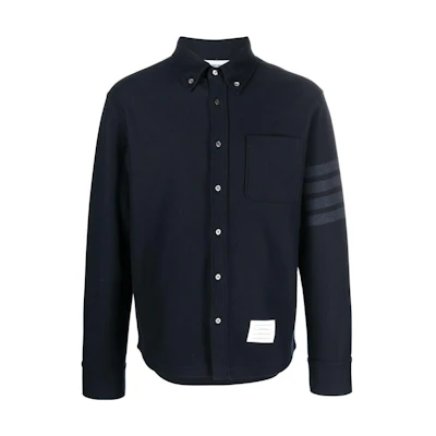 THOM BROWNE SS23 Navy Blue 4-Bar Stripe Single-Breasted Shirt MJT361A-06772-415