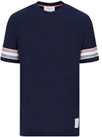 Thom Browne SS23 Navy Blue Striped Crew Neck Short Sleeve T-Shirt. MJS204AJ0046415 Thom Browne SS23 Navy Blue Striped Crew Neck Short Sleeve T-Shirt. MJS204AJ0046415