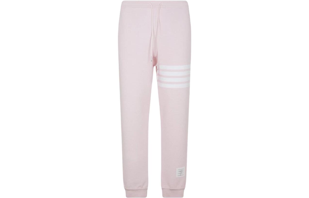THOM BROWNE SS23  Pink Stripe Knit Jogger Pants MJQ140A-08138-680