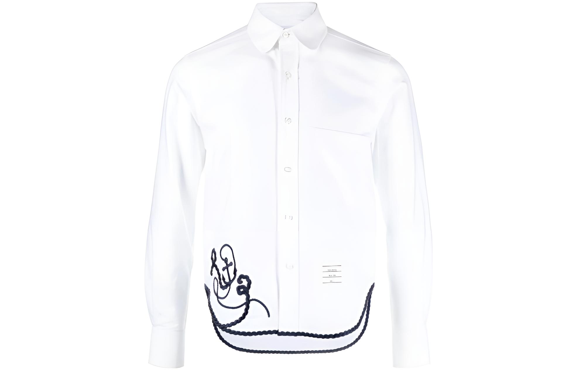 THOM BROWNE SS23  Single-Breasted Shirt White MWL379E-E0408-100