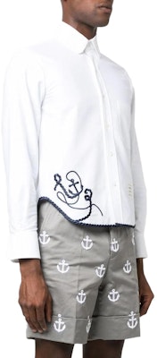 THOM BROWNE SS23 單排扣襯衫 白色 MWL379E-E0408-100 Shop THOM BROWNE SS23 單排扣襯衫 白色 MWL379E-E0408-100