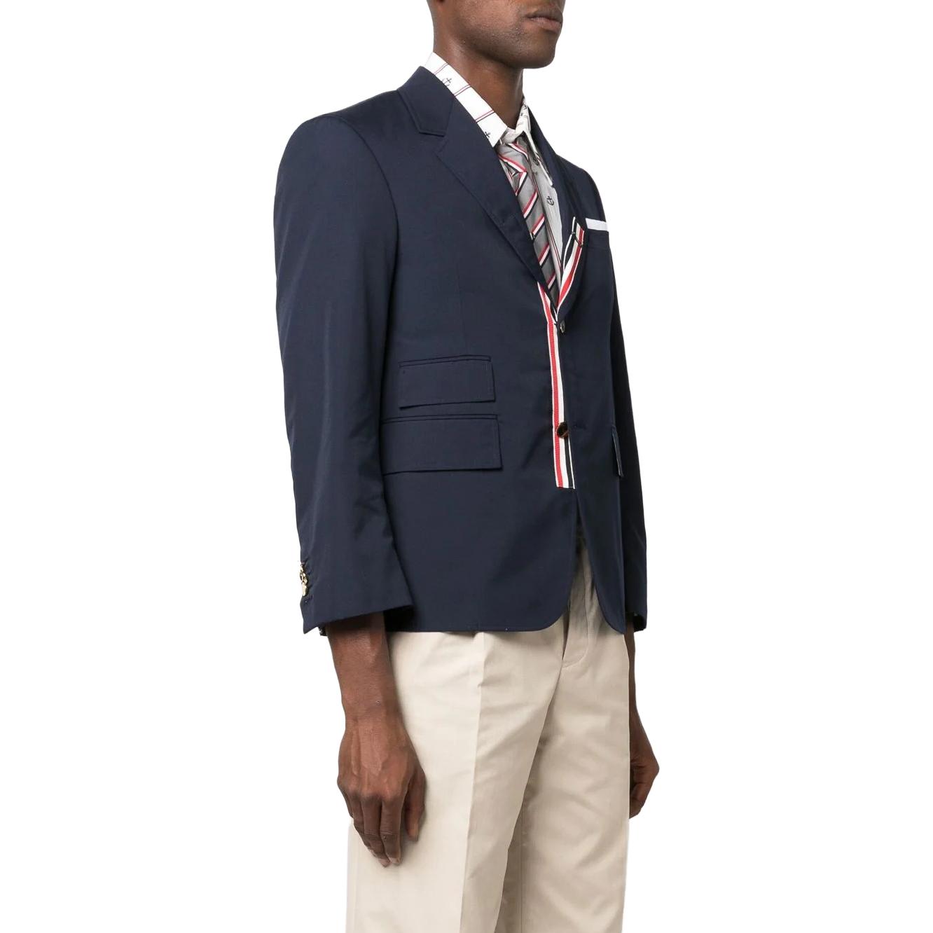 Purchase THOM BROWNE SS23 單排扣V領西裝外套 深藍色 MJC328E-04502-415