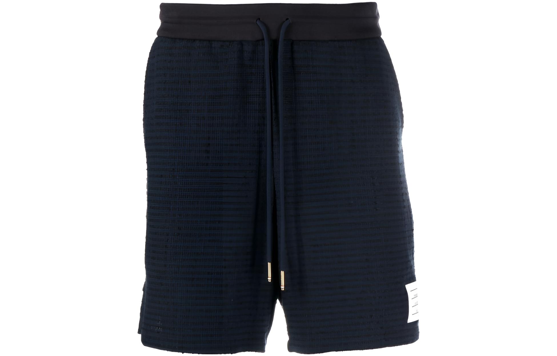 THOM BROWNE SS23  Solid Drawstring Straight Casual Shorts Blue MJQ168A-F0302-415
