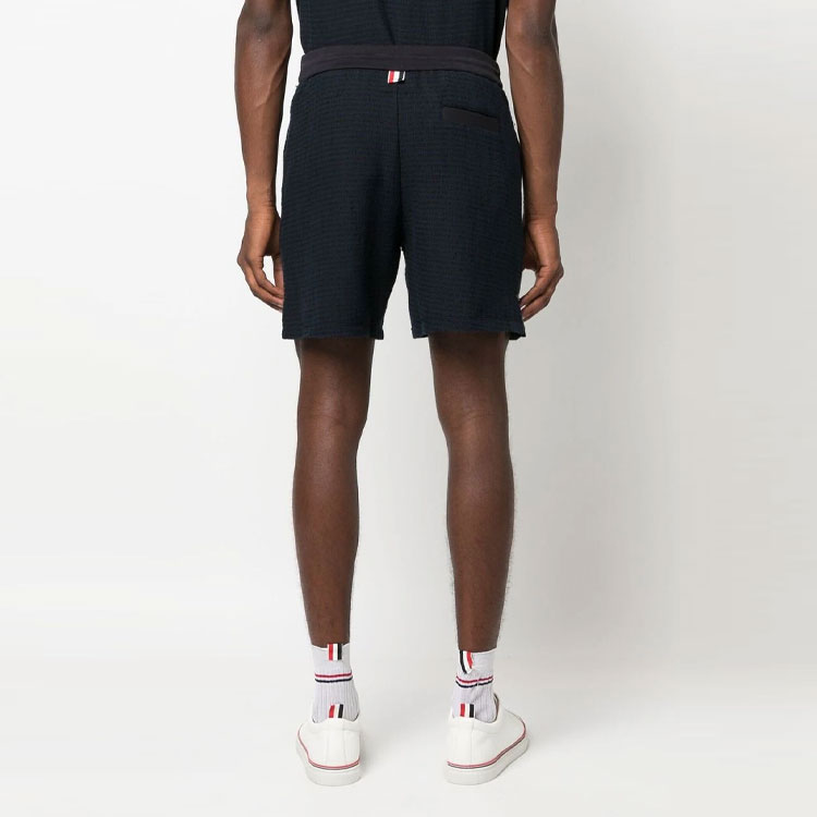 THOM BROWNE SS23  Solid Drawstring Straight Casual Shorts Blue MJQ168A-F0302-415 圖 4