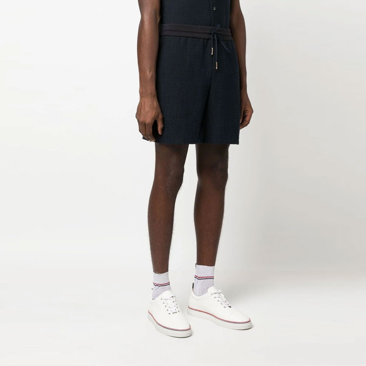 THOM BROWNE SS23  Solid Drawstring Straight Casual Shorts Blue MJQ168A-F0302-415 圖 5