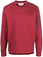 THOM BROWNE SS23 Solid Four-Bar Stripe Long Sleeve Tee Dark Red MJS117A-J0044-601 THOM BROWNE SS23 Solid Four-Bar Stripe Long Sleeve Tee Dark Red MJS117A-J0044-601