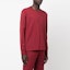 Shop THOM BROWNE SS23 Camiseta Manga Larga Roja Oscura con Rayas de Cuatro Barras MJS117A-J0044-601