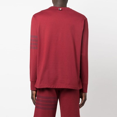 THOM BROWNE SS23 Camiseta Manga Larga Roja Oscura con Rayas de Cuatro Barras MJS117A-J0044-601 Purchase THOM BROWNE SS23 Camiseta Manga Larga Roja Oscura con Rayas de Cuatro Barras MJS117A-J0044-601