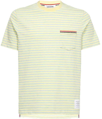 Camiseta Thom Browne SS23 Amarilla Claro a Rayas Cuello Redondo Manga Corta MJS205A-J0053-308 Order Camiseta Thom Browne SS23 Amarilla Claro a Rayas Cuello Redondo Manga Corta MJS205A-J0053-308