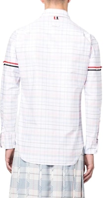 THOM BROWNE SS23 Kemeja Lengan Panjang Putih Motif Kotak Single-Breasted MWL150A-F0182-680 Shop THOM BROWNE SS23 Kemeja Lengan Panjang Putih Motif Kotak Single-Breasted MWL150A-F0182-680
