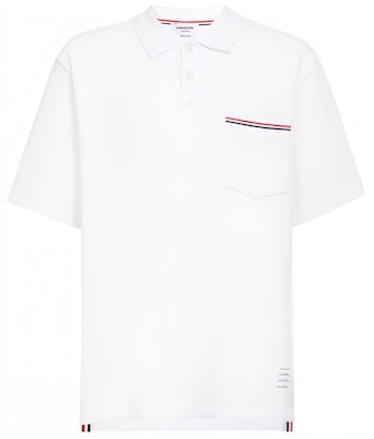 THOM BROWNE 2023春夏 白色半開襟短袖Polo衫 MJP171A-J0029-100 Buy THOM BROWNE 2023春夏 白色半開襟短袖Polo衫 MJP171A-J0029-100