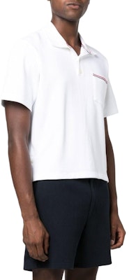 THOM BROWNE 2023春夏 白色半開襟短袖Polo衫 MJP171A-J0029-100 Purchase THOM BROWNE 2023春夏 白色半開襟短袖Polo衫 MJP171A-J0029-100