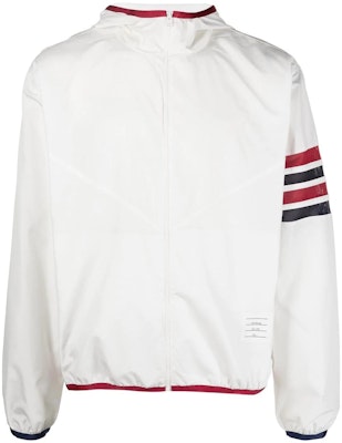 Thom Browne SS23 White Jacket with Stripe Detail MJT366A-F0197-100 Buy Thom Browne SS23 White Jacket with Stripe Detail MJT366A-F0197-100