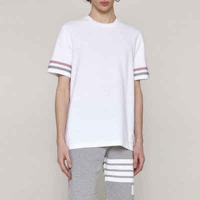 汤姆布朗 SS23 白色条纹圆领T恤 MJS204A-J0046-100 Purchase 汤姆布朗 SS23 白色条纹圆领T恤 MJS204A-J0046-100