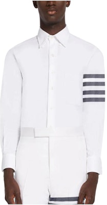 THOM BROWNE SS23 白色條紋印花長袖襯衫。 MWL001A-00245-415 Order THOM BROWNE SS23 白色條紋印花長袖襯衫。 MWL001A-00245-415