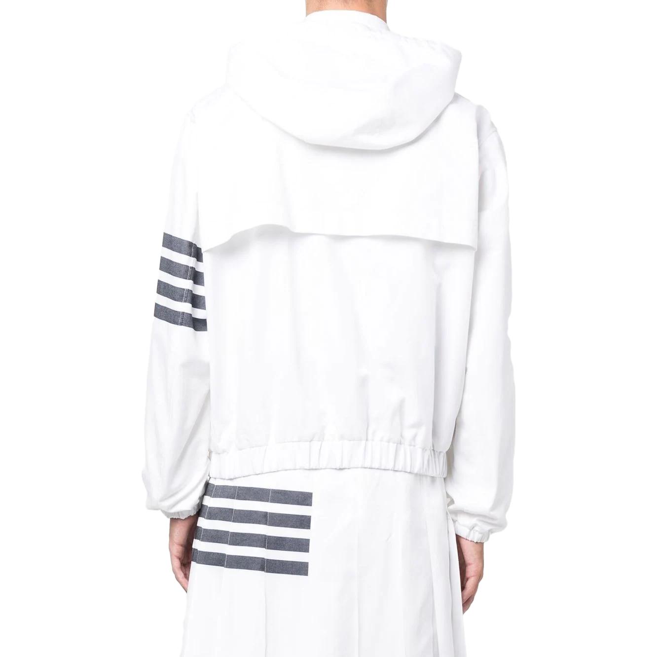 THOM BROWNE SS23  White Striped Print Hooded Jacket Long Sleeve MJO188A-07890-100 圖 4