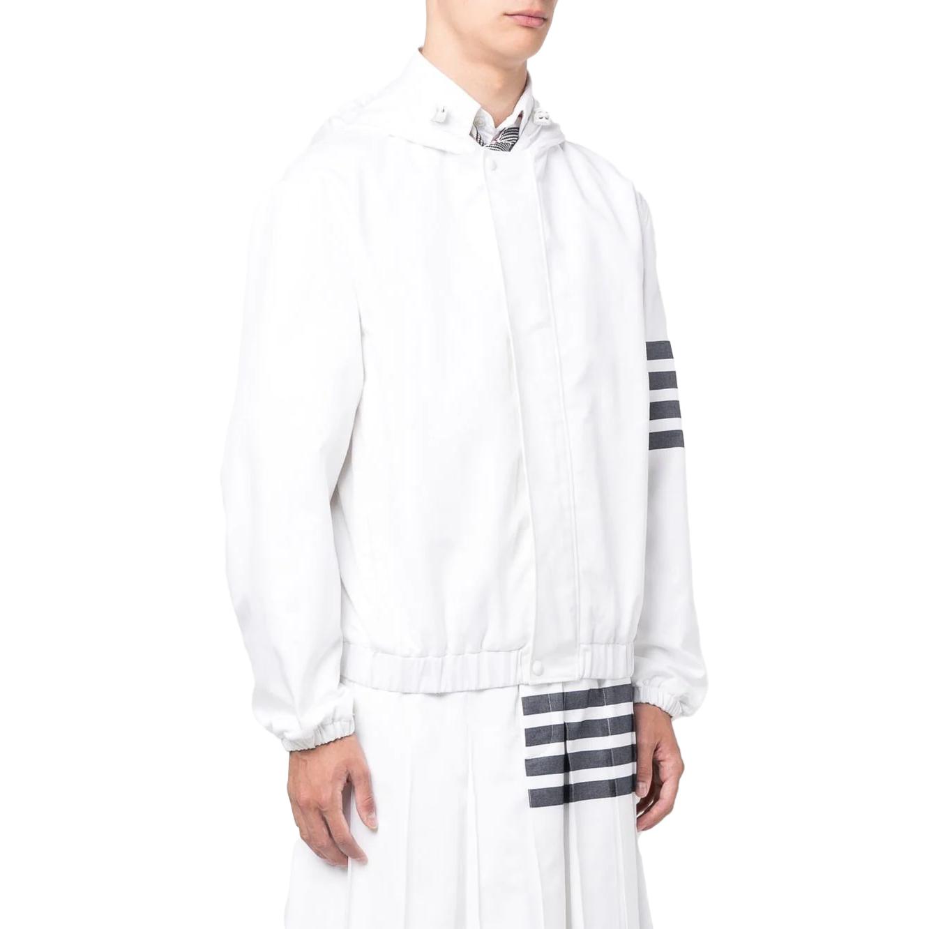 THOM BROWNE SS23  White Striped Print Hooded Jacket Long Sleeve MJO188A-07890-100 圖 5