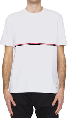 Thom Browne SS23 白色条纹修身短袖T恤. MJS221A-J0058-100 Lookbook Thom Browne SS23 白色条纹修身短袖T恤. MJS221A-J0058-100