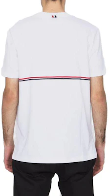 Thom Browne SS23 白色条纹修身短袖T恤. MJS221A-J0058-100 Shop Thom Browne SS23 白色条纹修身短袖T恤. MJS221A-J0058-100