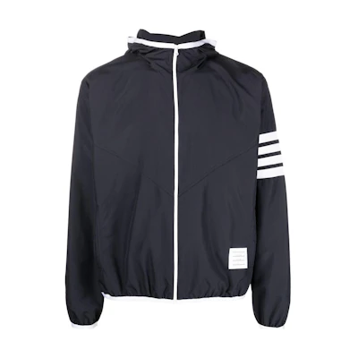 Thom Browne SS23 Classic 4-Bar Navy Zip-Up Hoodie Jacket MJT366A-F0197-415