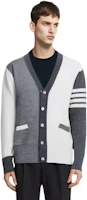 Details for THOM BROWNE SS23 Classic 4-Stripe Colorblock Knit Cardigan Men’s Grey Sweater MKC002F-Y1014-982