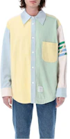Thom Browne SS23 Green Patchwork Button-Up Jacket for Men MJO172F-FO220-330 Thom Browne SS23 Green Patchwork Button-Up Jacket for Men MJO172F-FO220-330