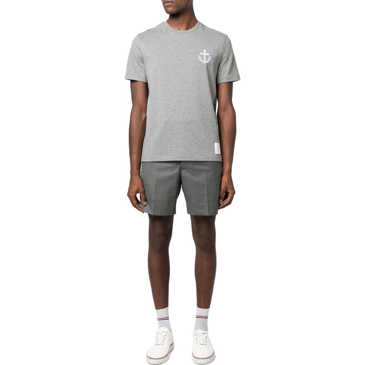 Thom Browne SS23 Grey Embroidered Crewneck T-Shirt Summer  Tee in Gray. MJS214E-J0058-055 圖 3