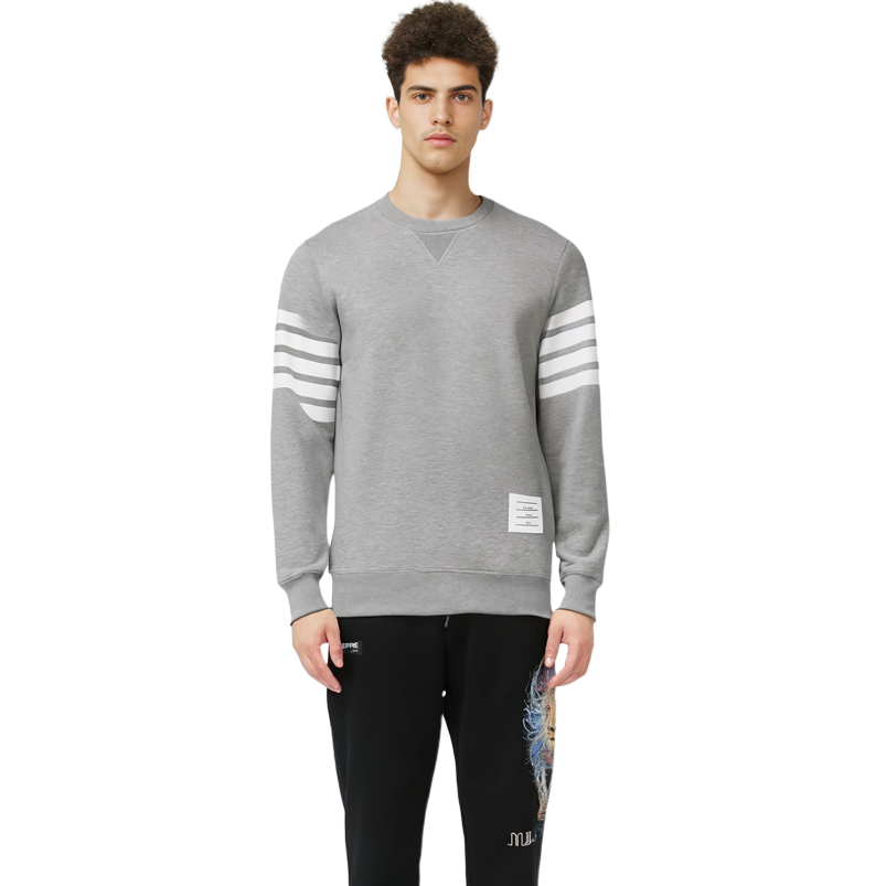 Purchase トムブラウン SS23 ヘザーグレー クラシック フォーバー クルーネック スウェット MJT021H-00535-068