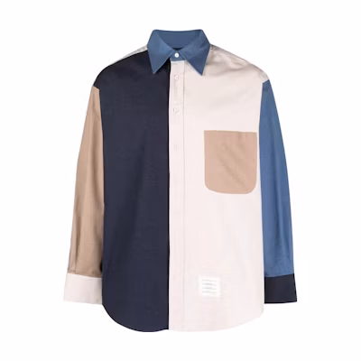 Thom Browne SS23 Multi-Color Patchwork Shirt for Men MWL381F-F0416-114