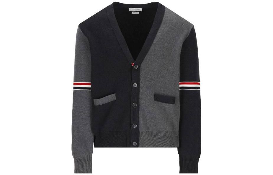 Thom Browne SS23 Multicolor Stripe V-Neck Cardigan Sweater Grey MKC310F-Y3007-982 圖 2