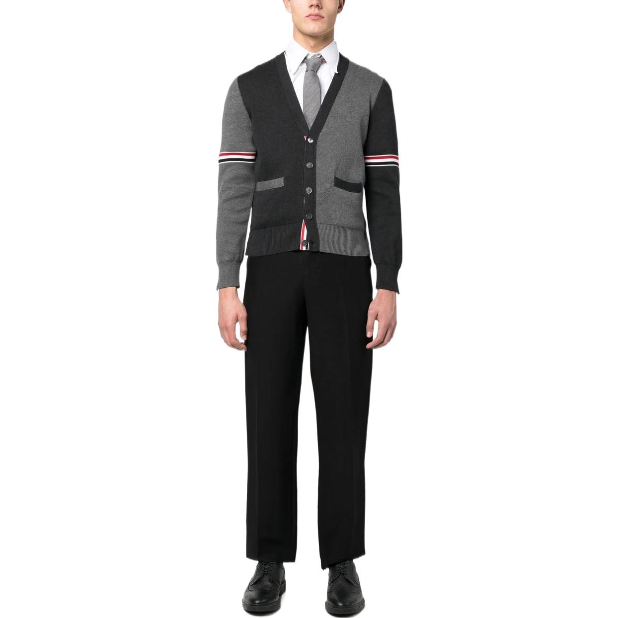 Thom Browne SS23 Multicolor Stripe V-Neck Cardigan Sweater Grey MKC310F-Y3007-982 圖 3