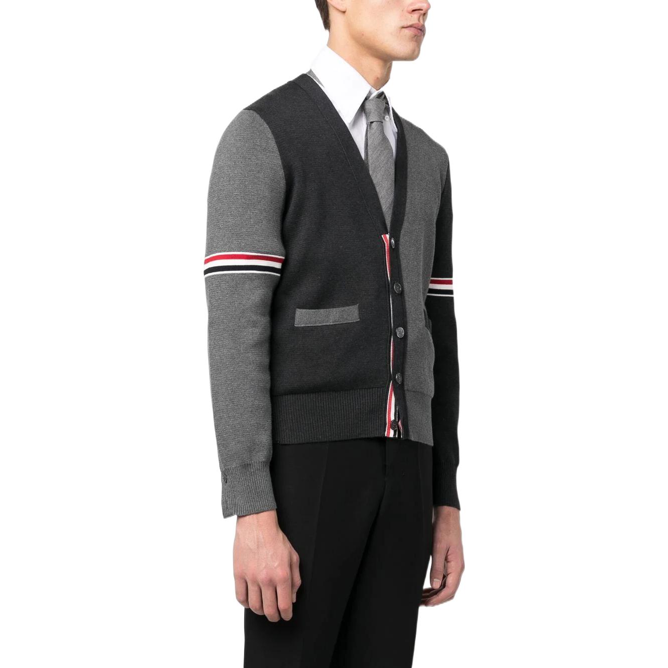 Thom Browne SS23 Multicolor Stripe V-Neck Cardigan Sweater Grey MKC310F-Y3007-982 圖 5
