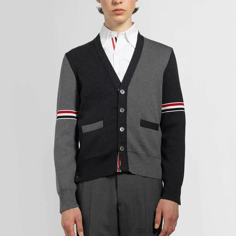 Thom Browne SS23 Multicolor Stripe V-Neck Cardigan Sweater Grey MKC310F-Y3007-982 圖 6