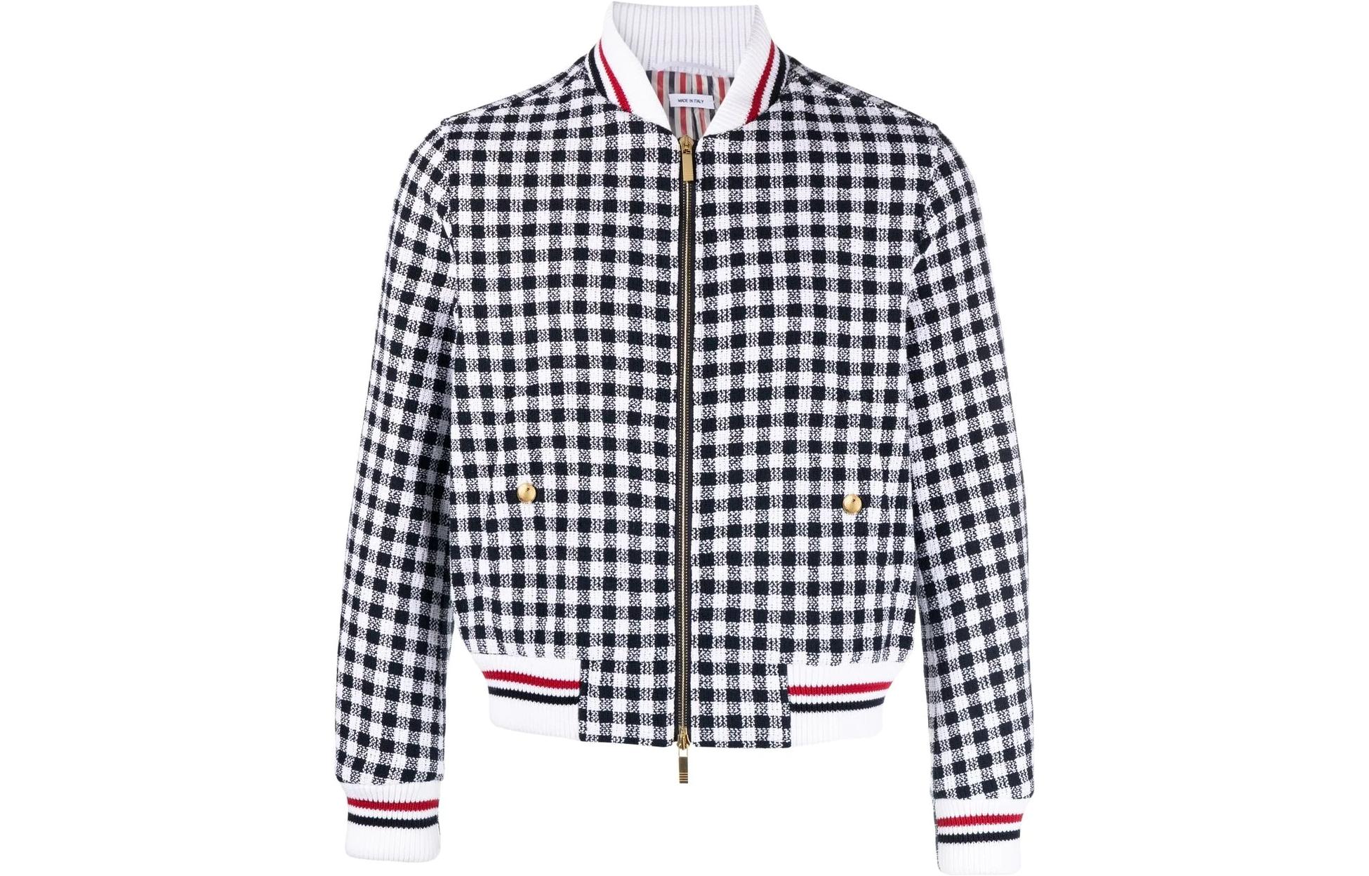 Thom Browne SS23 Plaid Detail Zip-Up Jacket MJO030A-F0275-415