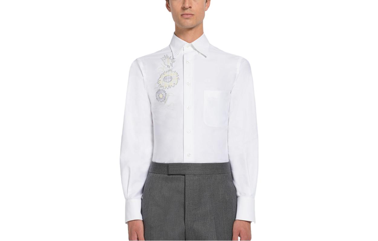 THOM BROWNE SS23 Plaid Floral Applique Shirt Men Multicolor MWL001E-E0322-996 圖 2