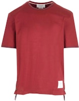 THOM BROWNE SS23 Red Graphic Patch Short Sleeve Pullover T-Shirt Men MJS083A-J0052-601 THOM BROWNE SS23 Red Graphic Patch Short Sleeve Pullover T-Shirt Men MJS083A-J0052-601