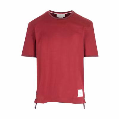 THOM BROWNE SS23 Red Graphic Patch Short Sleeve Pullover T-Shirt Men MJS083A-J0052-601