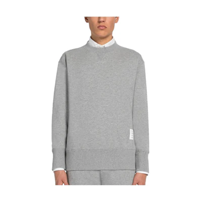 Thom Browne SS23 Solid Color Crewneck Long Sleeve Sweatshirt Grey MJT315A-07339-035