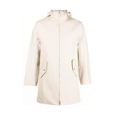 Thom Browne SS23 Solid Color Hooded Zip Coat Beige MOT082A-06111-250