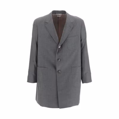 Thom Browne SS23 Solid Color Single-Breasted Blazer Grey MOC737A-00626-035