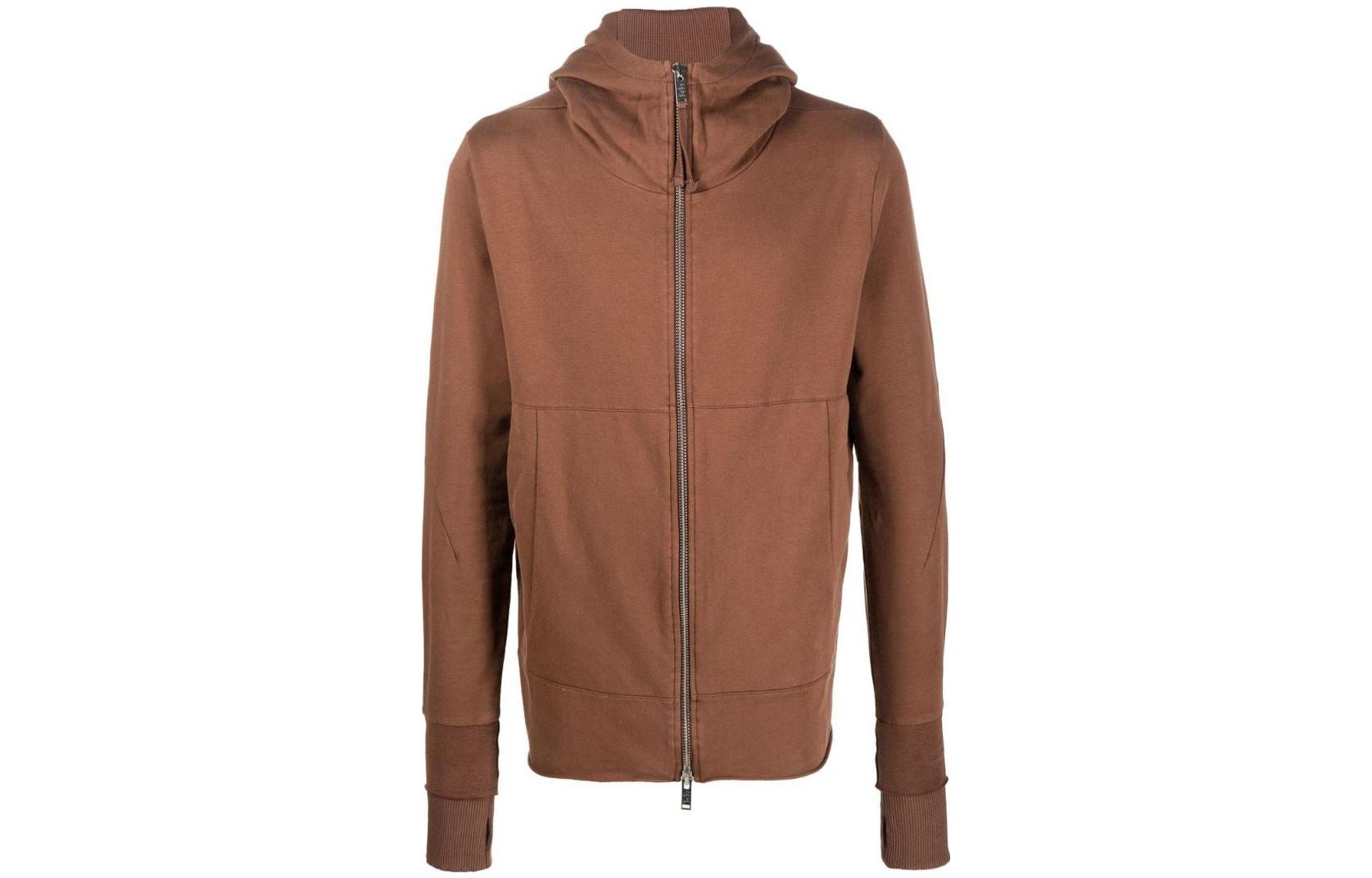 Thom Browne SS23 Solid Color Zip Hoodie Brown - Long Sleeve Hoodie MSJ550