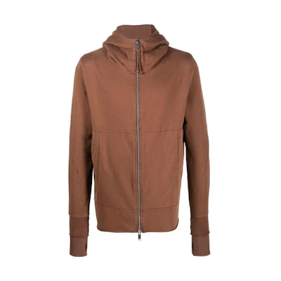 Thom Browne SS23 Solid Color Zip Hoodie Brown - Long Sleeve Hoodie MSJ550
