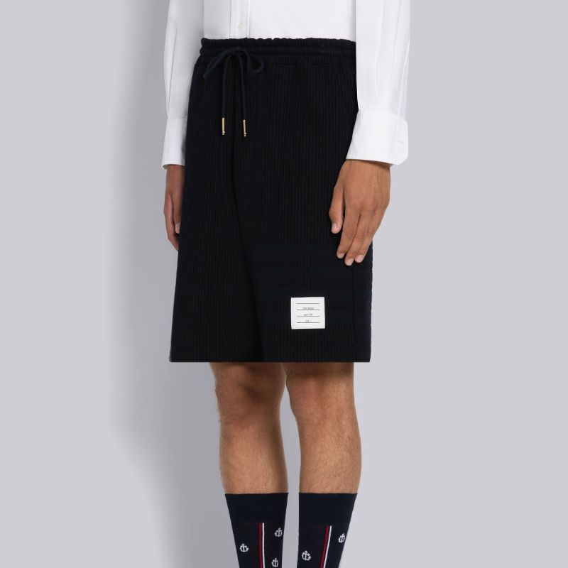 Purchase THOM BROWNE SS23 純色抽繩直筒短褲 海軍藍 MJQ166A-J0063-415