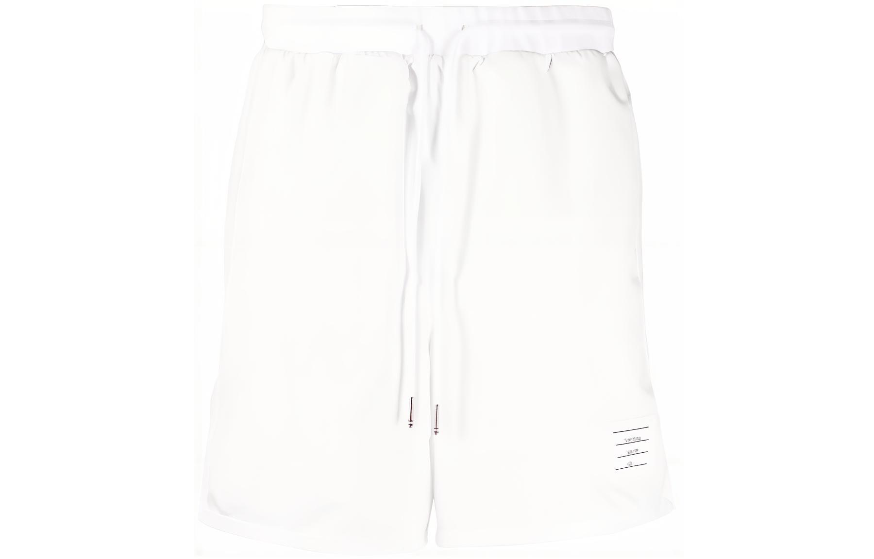THOM BROWNE SS23 Solid Mid-Rise Drawstring Casual Shorts Men. MJQ167A-F0197-100