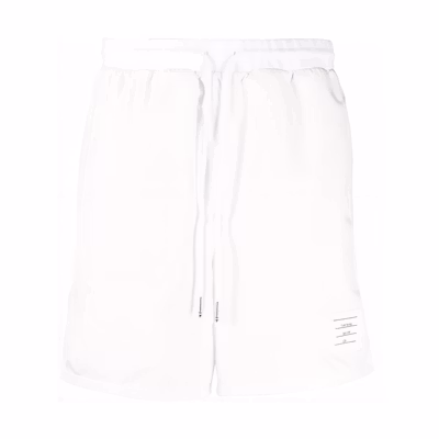 THOM BROWNE SS23 Solid Mid-Rise Drawstring Casual Shorts Men. MJQ167A-F0197-100