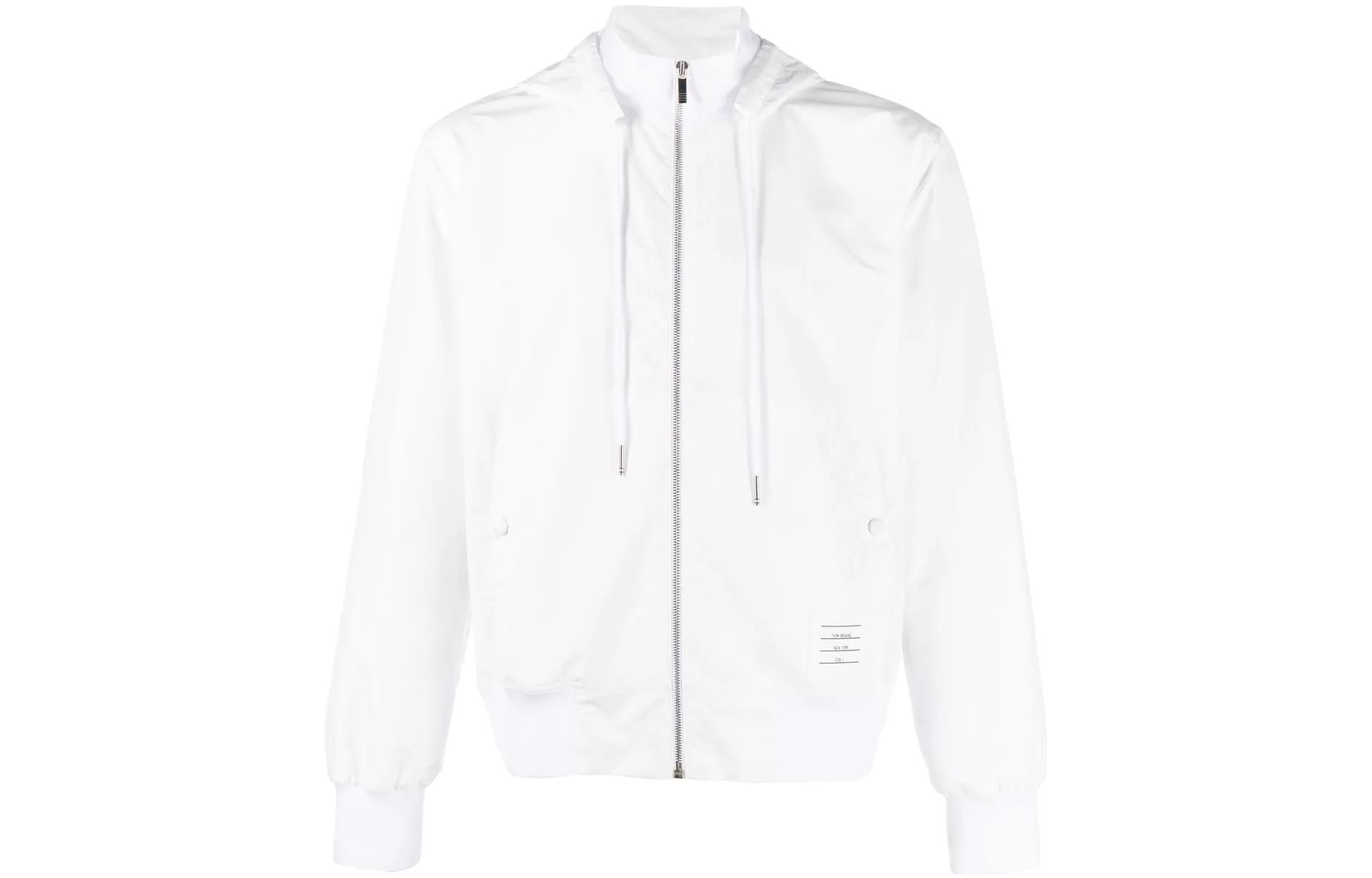 Thom Browne SS23 Solid White Zip-Up Hoodie Jacket MJT373A-F0197-100